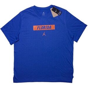 NIKE AIR JORDAN Florida Gators Short Sleeve Performance Shirt Blue XXL 2XL ~ New